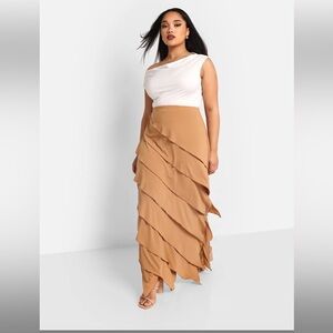 Rebdolls Tan Layered Maxi Skirt